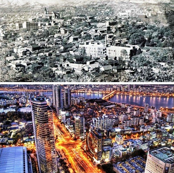Фотографии городов из прошлого и настоящего, которые поразят ваше воображение