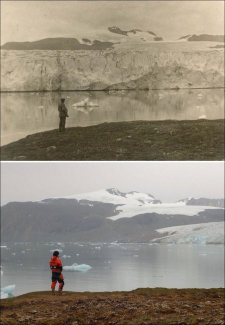 Что стало с арктическими ледниками за 100 лет