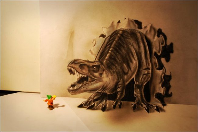 30 потрясающих 3D-рисунка карандашом