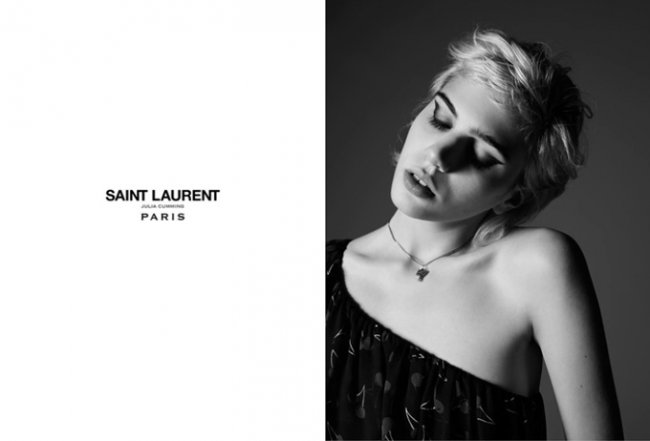 Джулия Камминг в рекламе Saint Laurent